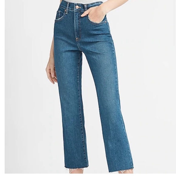 Express Denim - Express Women's  Cropped Flare High Rise Jeans